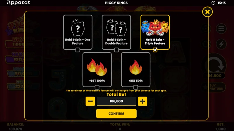 Piggy Kings - grote winst in Hold and Spin