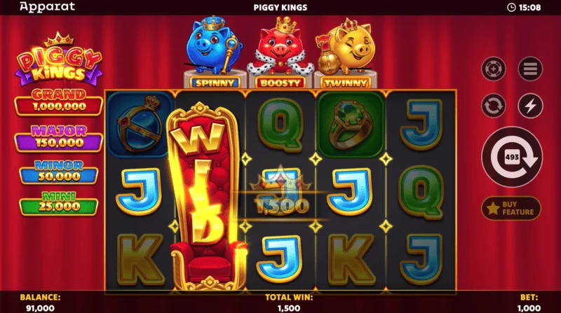 Piggy Kings - Booster Coins in drie kleuren op het veld